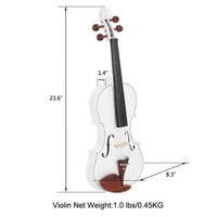 【Do Not Sell on Amazon】Glarry GV103 4/4 Spruce Panel Violin Matte White