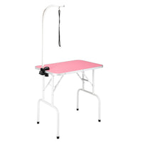 32" Foldable Pet Grooming Table with Adjustable Arm Pink