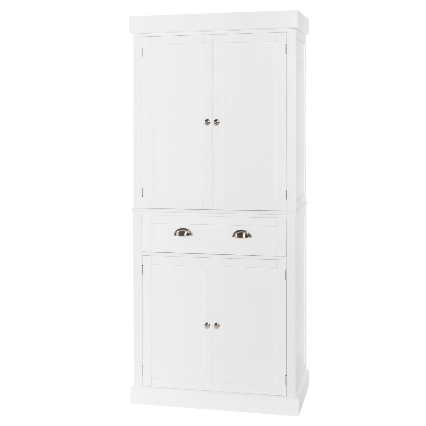 Single Drawer Double Door Storage Cabinet White