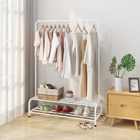 Clothing Garment Rack with Shelves, Metal Cloth Hanger Rack Stand Clothes Drying Rack for Hanging Clothes