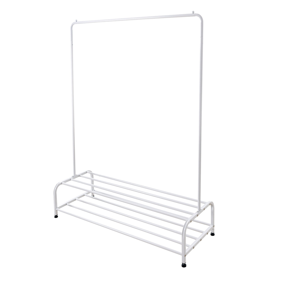 Clothing Garment Rack with Shelves, Metal Cloth Hanger Rack Stand Clothes Drying Rack for Hanging Clothes