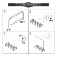 Clothing Garment Rack with Shelves, Metal Cloth Hanger Rack Stand Clothes Drying Rack for Hanging Clothes