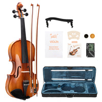 [Do Not Sell on Amazon] Glarry GV402 4/4 Acoustic Violin  Kit  Natural Varnish w/Square Case,  2 Bows, 3 In 1 Digital Metronome Tuner Tone Generator，Extra Strings and Bridge