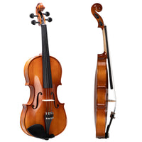 [Do Not Sell on Amazon] Glarry GV402 4/4 Acoustic Violin  Kit  Natural Varnish w/Square Case,  2 Bows, 3 In 1 Digital Metronome Tuner Tone Generator，Extra Strings and Bridge