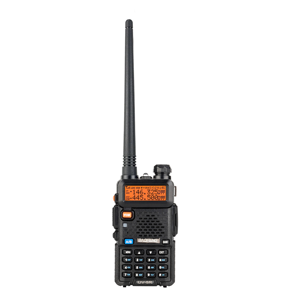 1.5" LCD 5W 144~148MHz / 420~450MHz Dual Band Walkie Talkie with 1-LED Flashlight (Black)