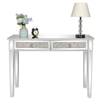 106*38*76cm Modern Mirror Two-Pump Computer Table Silver