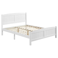 FCH Full Pine Single-Layer Core Vertical Stripe Full-Board Curved Bed Head With The Same Bed Foot Wooden Bed White