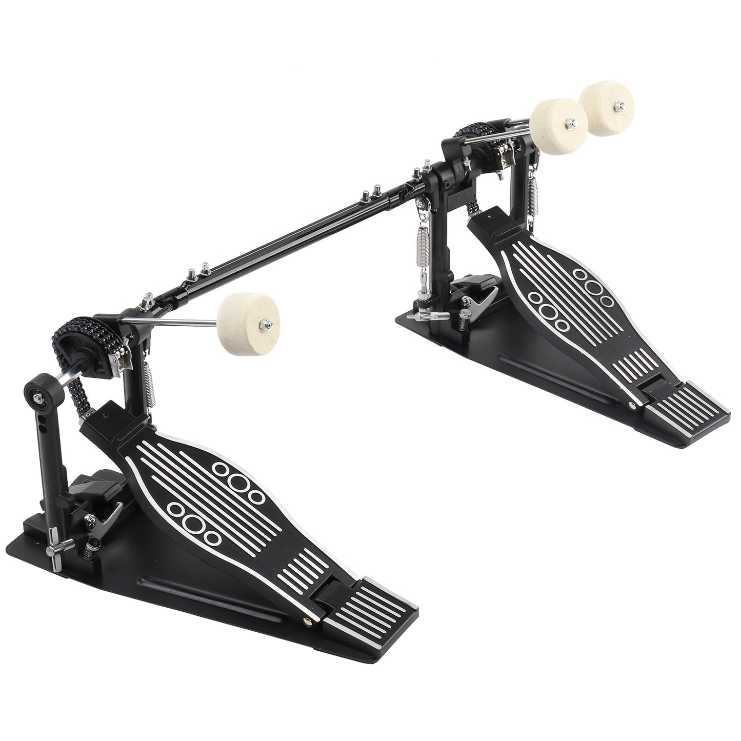 Wool Felt Hammer Double Drum Pedal Professional Double Bass Drum Pedal Black