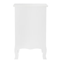 FCH 2pcs 40*30*63cm Country Style MDF Spray Paint Curved Feet One Draw One Door Night Table White