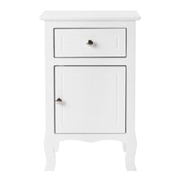 FCH 40*30*63cm Countryl Style MDF Spray Paint Curved Foot One Drawer One Door Night Table White