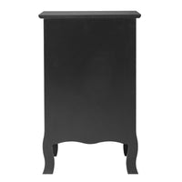 FCH 2pcs 40*30*63cm Country Style MDF Spray Paint Curved Feet One Draw One Door Night Table Black