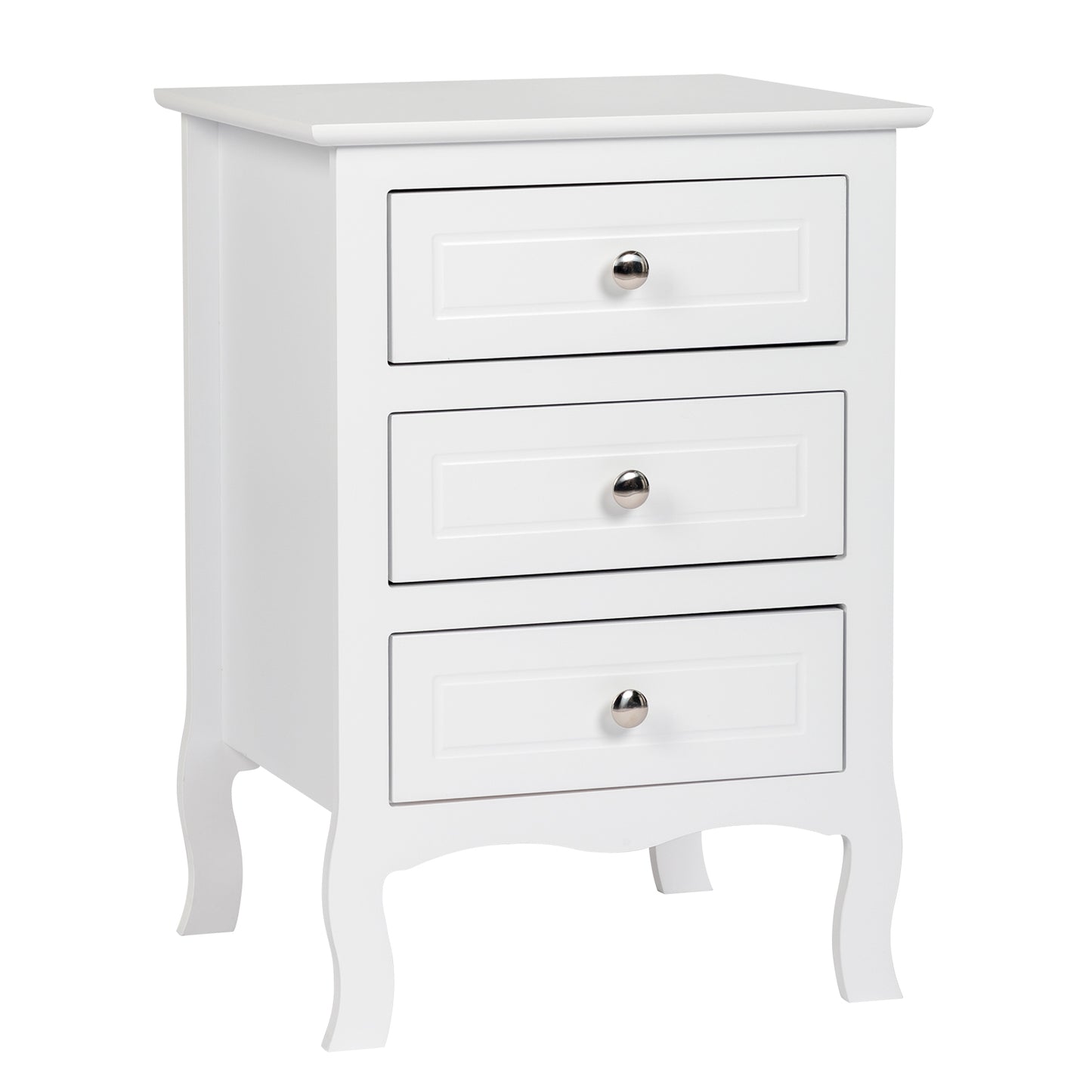 45*38*63cm Country Style Three Drawer Night Table Large Size White