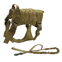 Tactical Dog Vest Harness Military Dog Training Vest Working Dog+Leash XL