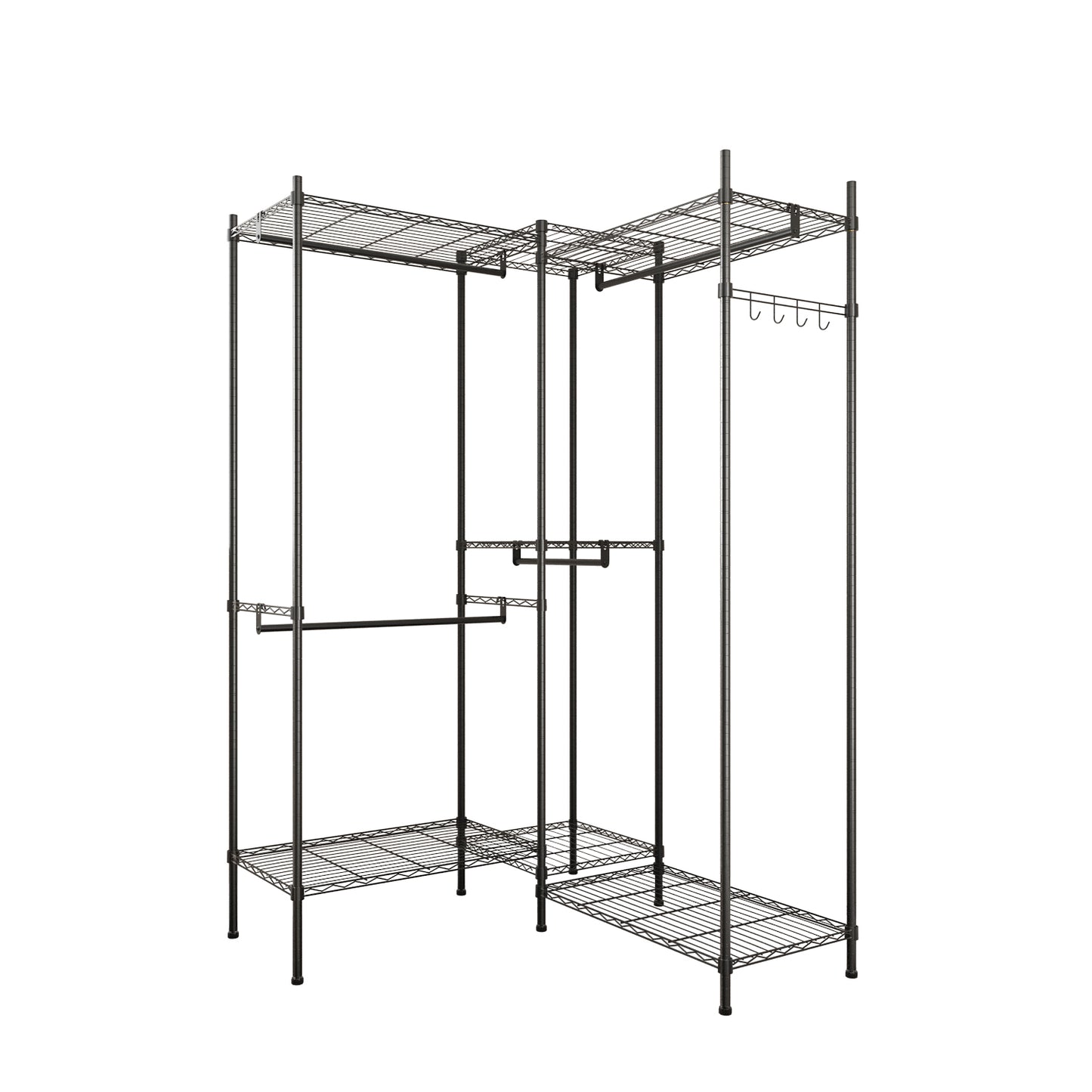 Closet Organizer Metal Garment Rack Portable Clothes Hanger Home Shelf