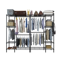 Closet Organizer Metal Garment Rack Portable Clothes Hanger Home Shelf