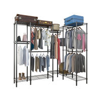 Closet Organizer Metal Garment Rack Portable Clothes Hanger Home Shelf