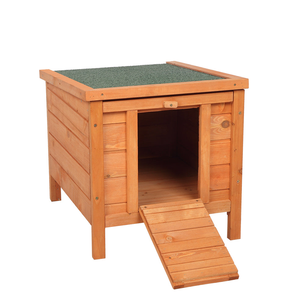 20" Wooden Waterproof Rabbit Hutch Pet Bunny Small Animal House Habitat Natural Wood Color