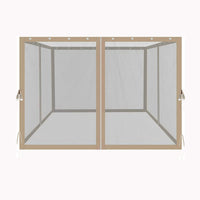 10 x 10 Ft Gazebo  Replacement 4-Side Mosquito Netting  with Zippers，Beige