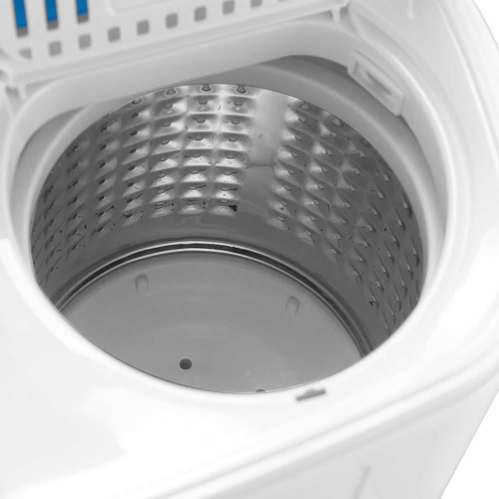 Compact Twin Tub with Built-in Drain Pump XPB46-RS4 15Lbs Semi-automatic Twin Tube Washing Machine US Standard White & Blue