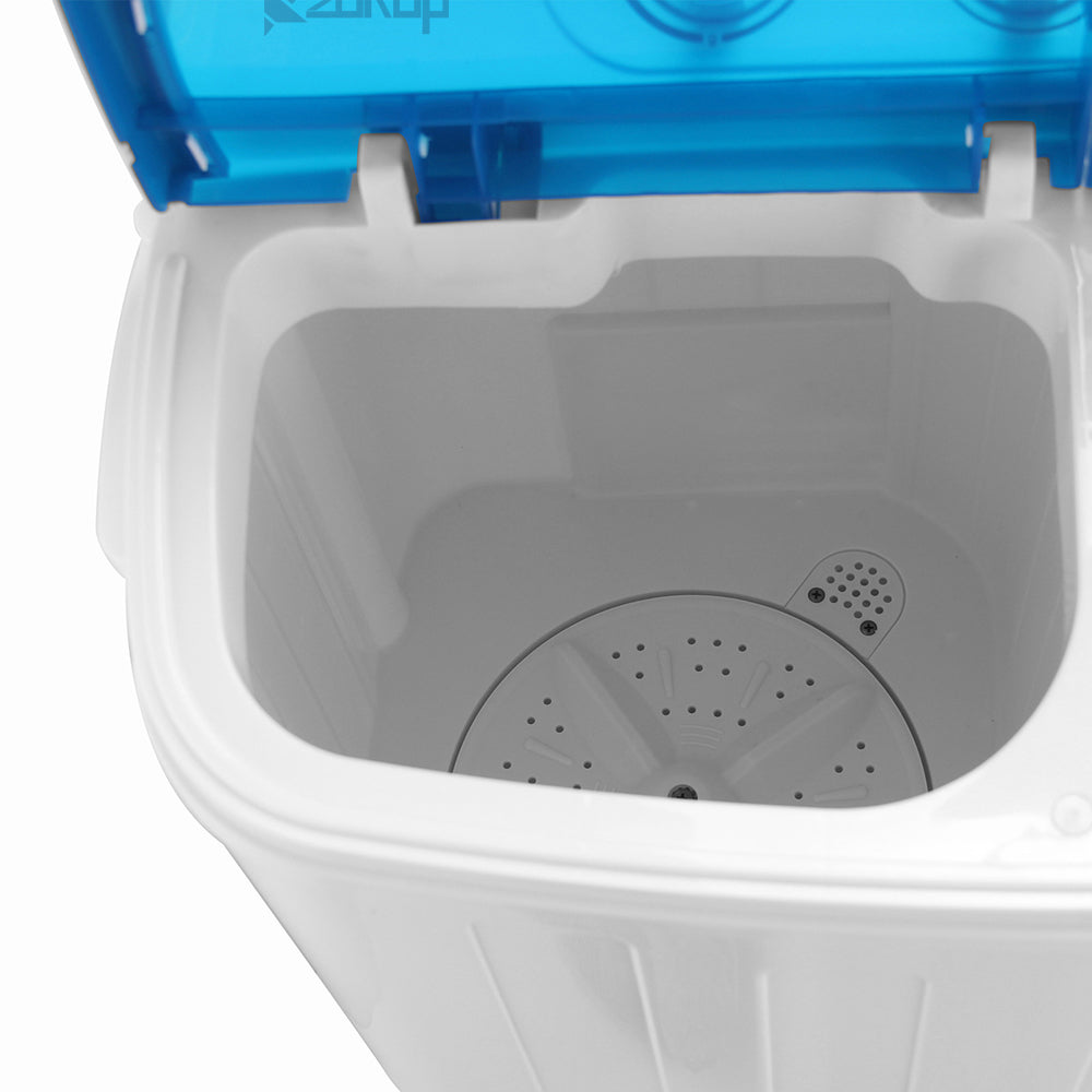 Compact Twin Tub with Built-in Drain Pump XPB46-RS4 15Lbs Semi-automatic Twin Tube Washing Machine US Standard White & Blue