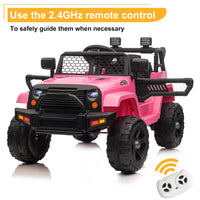 LEADZM Dual Drive 12V 4.5A.h with 2.4G Remote Control Jeep Pink