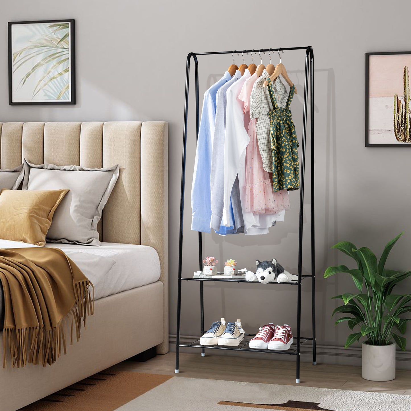 2-Tier Durable Shelf for Shoes Clothes Storage