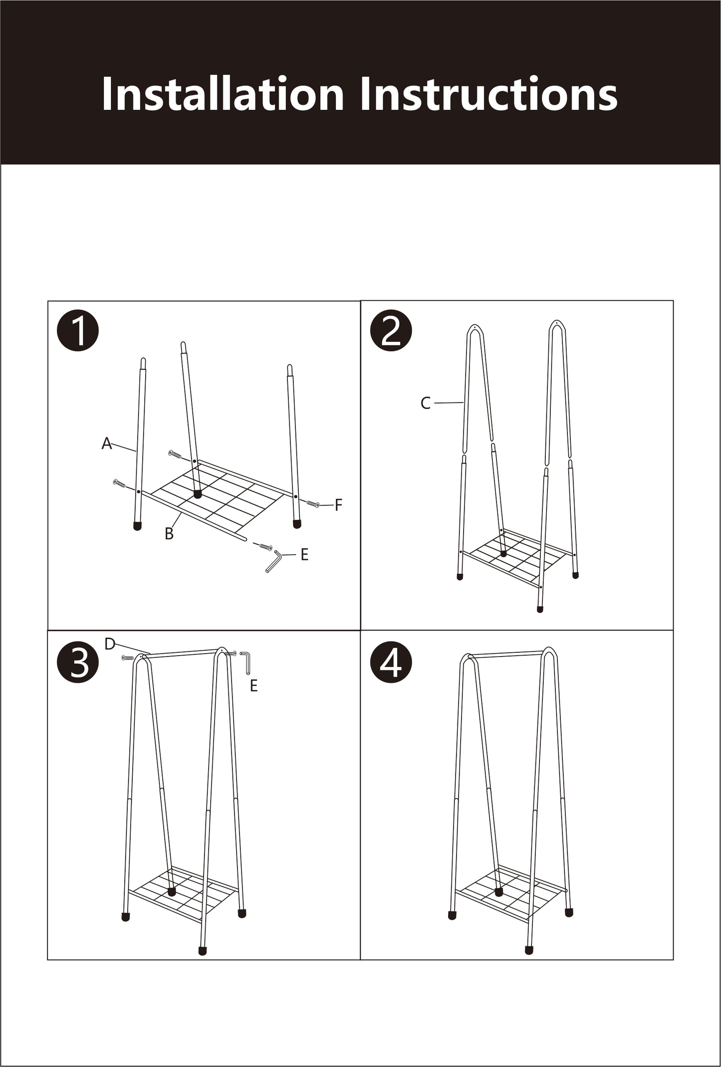 1 ladder to secure hangers (Black)