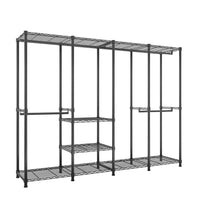 Wire Garment Rack Heavy Duty Clothes Rack，Closet Organizer Metal Garment Rack Portable Clothes Hanger Home Shelf  Fabric Drawers，Freestanding Closet Wardrobe，Black