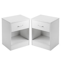 2pcs Night Stands with Drawer White