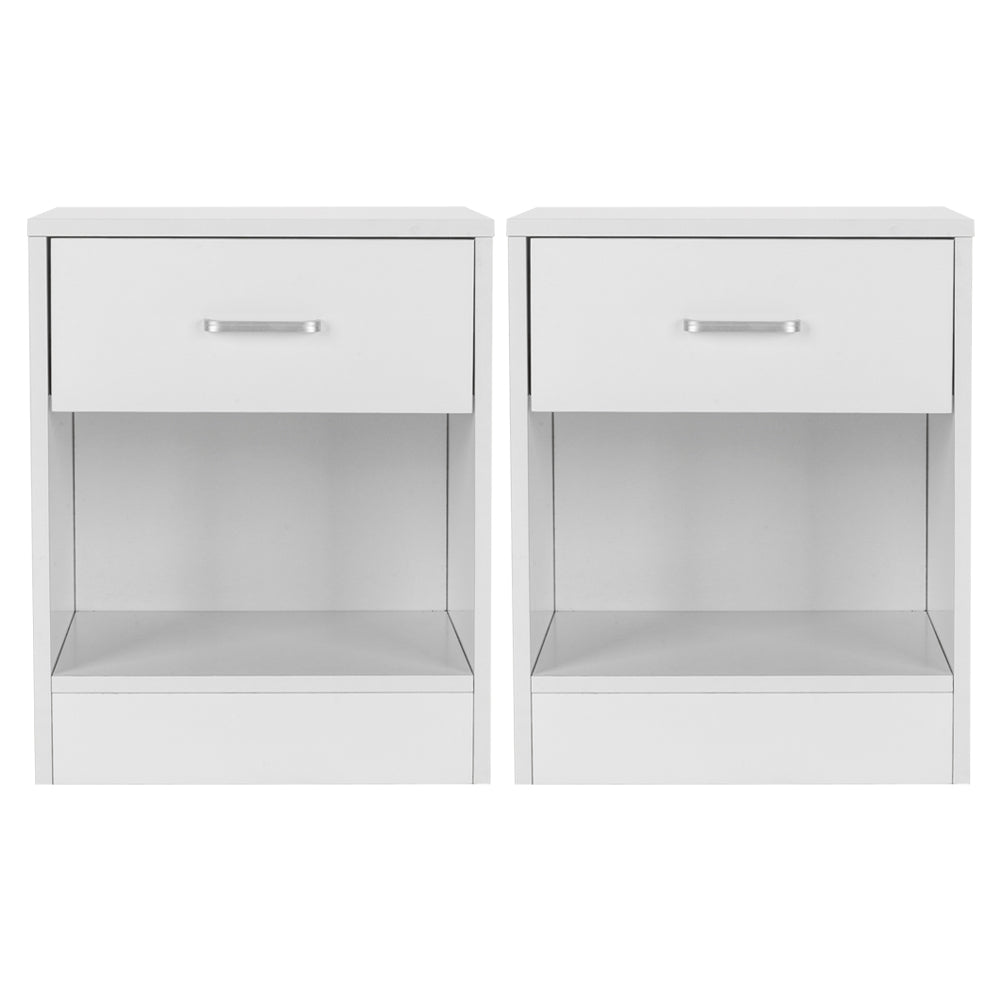 2pcs Night Stands with Drawer White