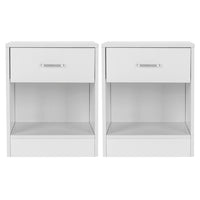 2pcs Night Stands with Drawer White