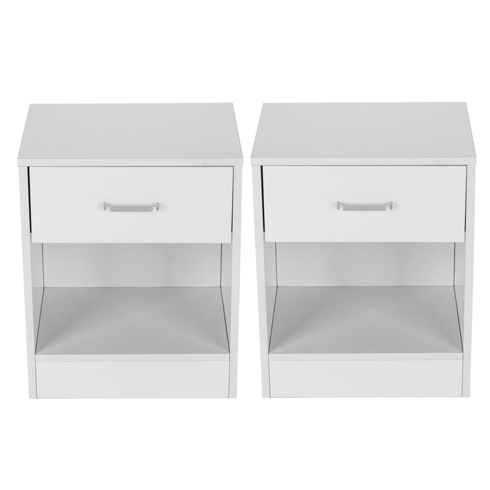 2pcs Night Stands with Drawer White