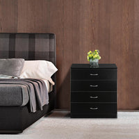 [FCH] Modern Simple 4-Drawer Dresser Black