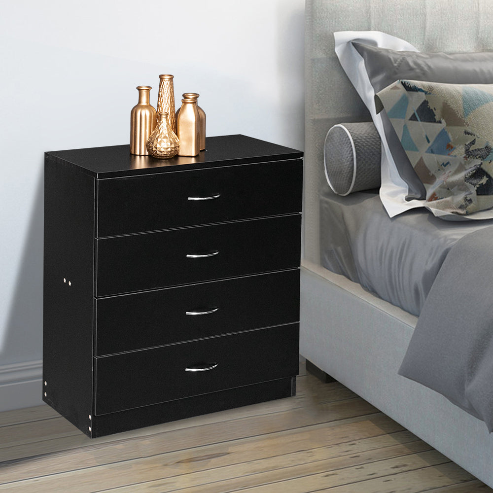 [FCH] Modern Simple 4-Drawer Dresser Black