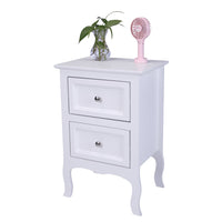 Country Style Two-Tier Night Table Large Size White