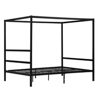 Square Tube Mosquito Net Bed Three Horizontal Bed Head Single Horizontal Bed Tail King Black Iron Bed