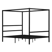 Square Tube Mosquito Net Bed Three Horizontal Bed Head Single Horizontal Bed Tail King Black Iron Bed