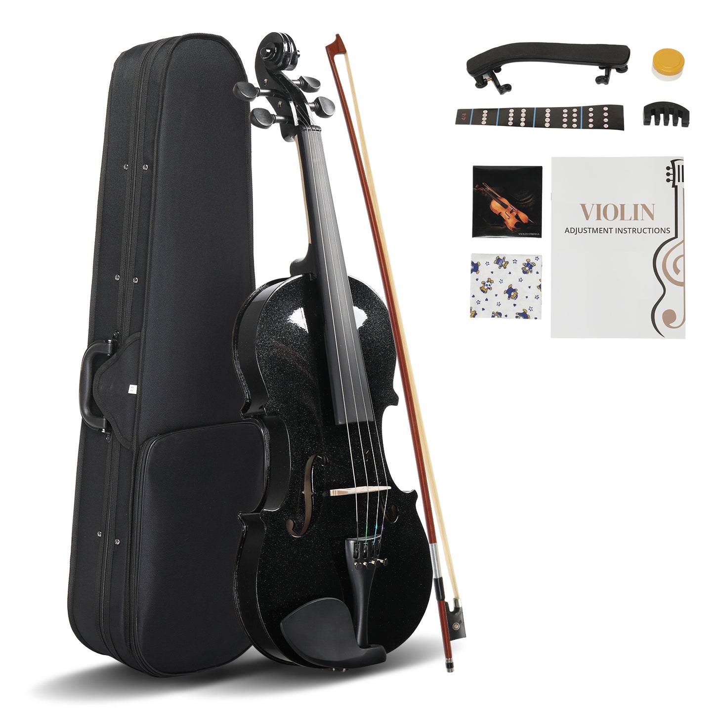 【Do Not Sell on AmazonFull Size 4/4 Violin Set for Adults Beginners Students with Hard Case,Violin Bow,Shoulder Rest,Rosin,Extra Strings and Sordine