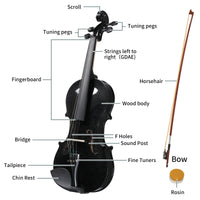 【Do Not Sell on AmazonFull Size 4/4 Violin Set for Adults Beginners Students with Hard Case,Violin Bow,Shoulder Rest,Rosin,Extra Strings and Sordine