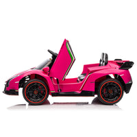 LEADZM Lamborghini Poison Small Dual Drive 12V 4.5AH with 2.4G Remote Control Sports Car Pink