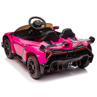 LEADZM Lamborghini Poison Small Dual Drive 12V 4.5AH with 2.4G Remote Control Sports Car Pink