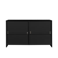 FCH 6 Drawer Double Dresser for Bedroom, Wide Storage Cabinet for Living Room Home Entryway, Black