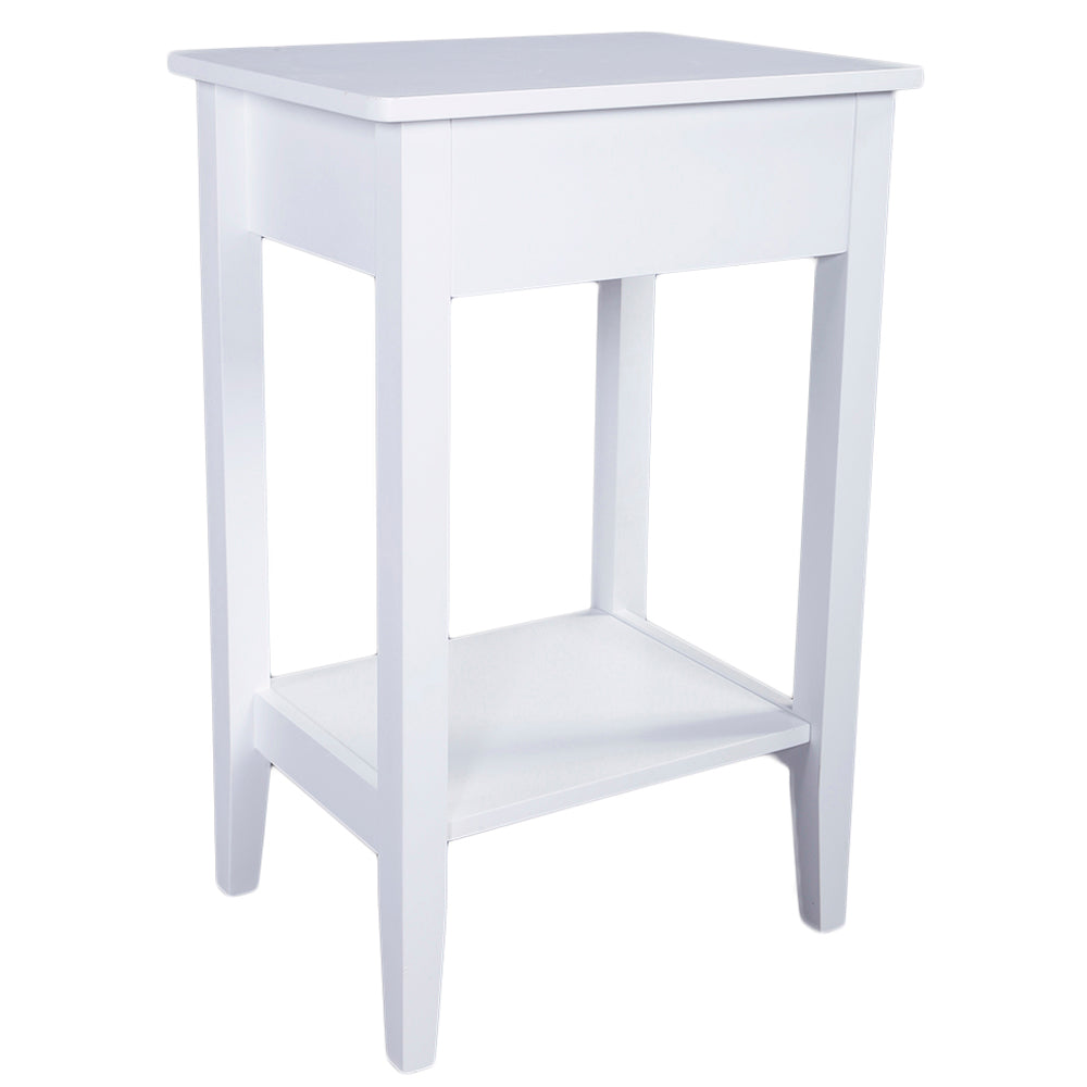 Two-layer Bedside Table Coffee Table with Drawer White