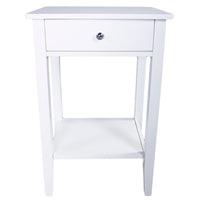 Two-layer Bedside Table Coffee Table with Drawer White