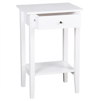 Two-layer Bedside Table Coffee Table with Drawer White