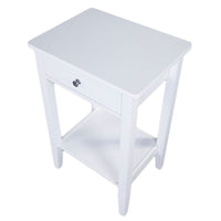 Two-layer Bedside Table Coffee Table with Drawer White