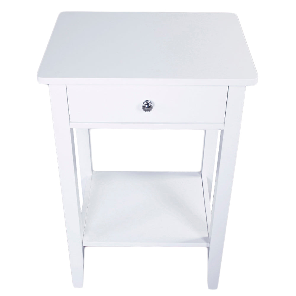 Two-layer Bedside Table Coffee Table with Drawer White