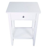 Two-layer Bedside Table Coffee Table with Drawer White