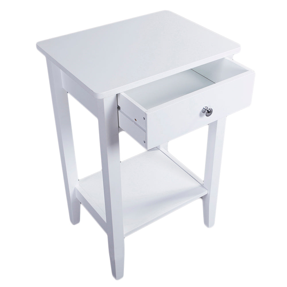 Two-layer Bedside Table Coffee Table with Drawer White