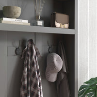 Storage Cabinet  Hall Tree Entryway Bench with Coat Rack, Gray-AS (Swiship-Ship)